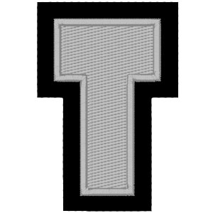 Emblemas Living Letra T Cinza