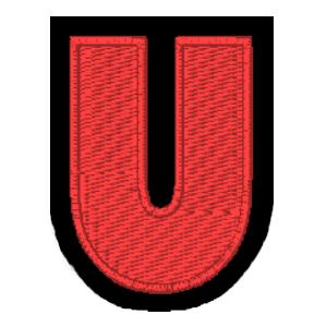 Emblema Viviente Letra U Rojo