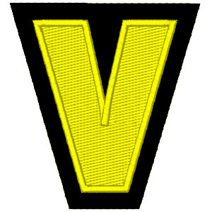 Emblemas Living Letra V Amarelo