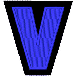 Emblemas Living Letra V Azul