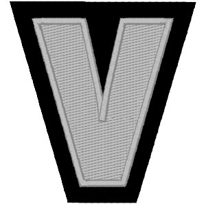 Emblemas Living Letra V Cinza