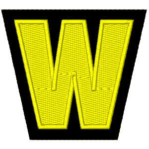 Emblemas Living Letra W Amarelo