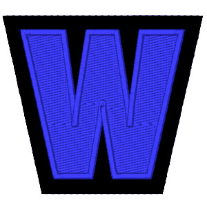 Emblemas Living Letra W Azul