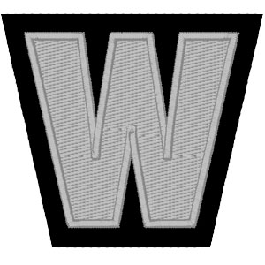 Emblemas Living Letra W Cinza