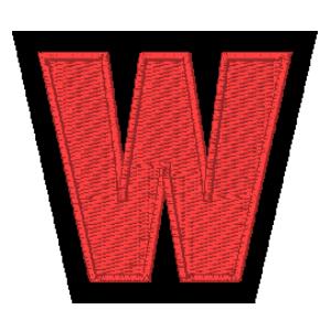 Emblema Living Letra W Vermelho