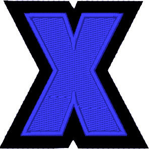 Emblemas Living Letra X Azul