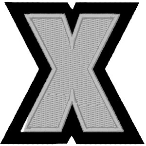 Emblemas Living Letra X Cinza