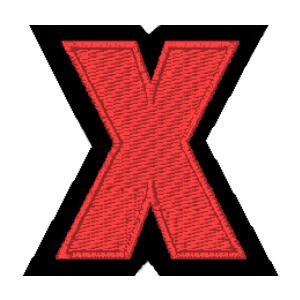 Emblema Viviente Letra X Rojo