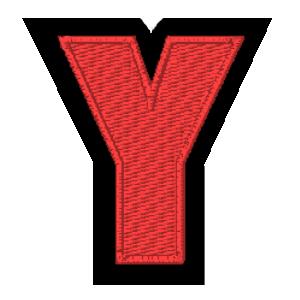 Emblema Living Letra Y Vermelho