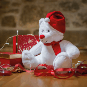 Urso de Natal de Peluche com Fecho