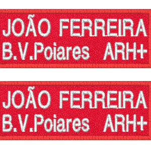 2 X Emblemas iguais Bombeiros “Nome, Corporação e Grupo sanguíneo"