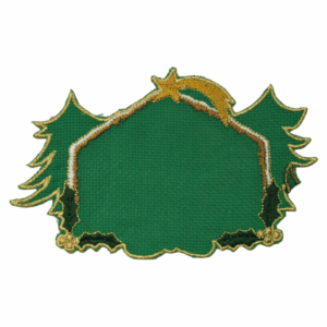 Living Christmas Emblems Nativity Scene Green Quadrille