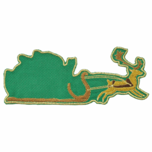 Chapas Viviendo el Trineo de la Plaza de Navidad. verde