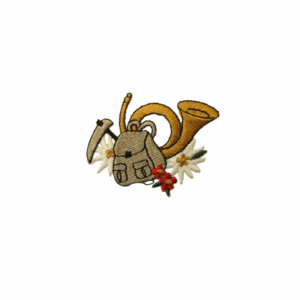 Nature Flower Emblems Horn with Austrian Flowers