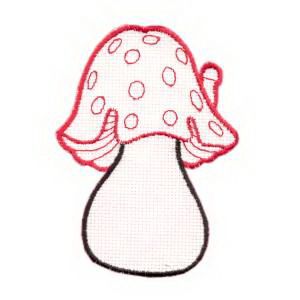 Nature Emblem Fruit Mushroom with Chimney