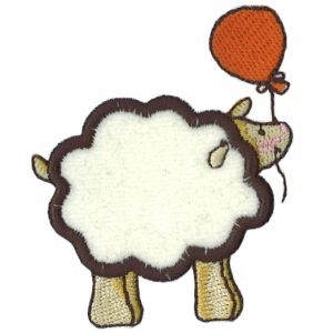 Insignias de ovejas infantiles vivas con globo