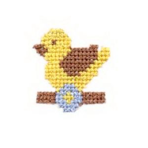 Insignias Living Child Pollito punto de cruz