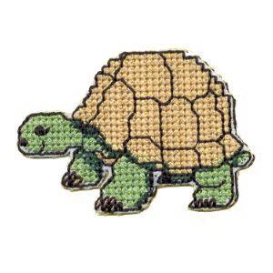 Badges de point de croix Tortue Enfant Vivant