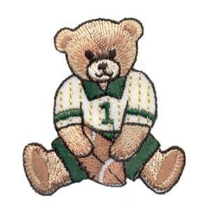 Insignias de Living Child Bear con pelota de rugby