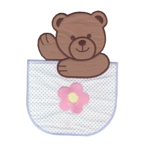 Emblemas Living Criança Urso c/ flor