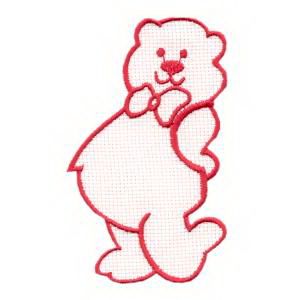 Living Child Badges Red Bear with Bow