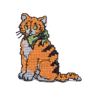 Living Badges Niño Gato con Punto de Cruz