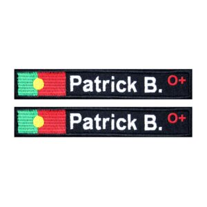 2 X Emblemas iguais Living “Bandeira Portugal, Nome e Grupo Sanguíneo” Adulto