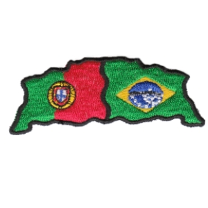 Emblema Bordado – Bandeira Portugal Brasil