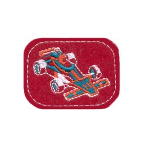 Emblema Niño Vivo Carrito fondo rojo