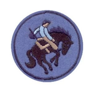 Insignia de niño vivo de caballito azul