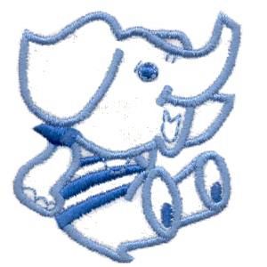 Badge Éléphant Enfant Vivant M Bleu Esc.