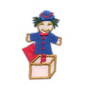 Insignia viva niño payaso en cubo