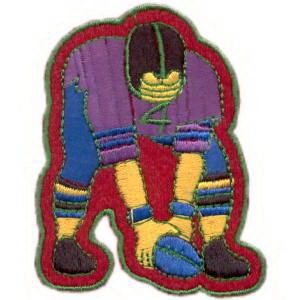 Emblema Desporto Jogador rugby roxo