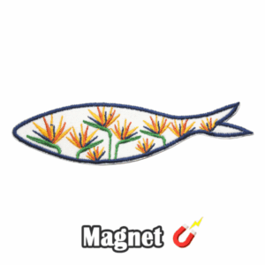 Badge Magnétique Brodé Région Sardine avec Étoiles Madère Portugal (Aimant)