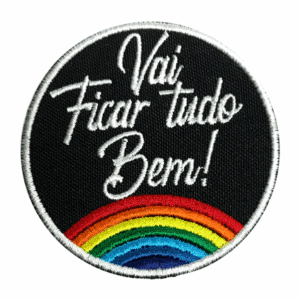 Emblema "Vai ficar tudo bem!" - Fundo Preto