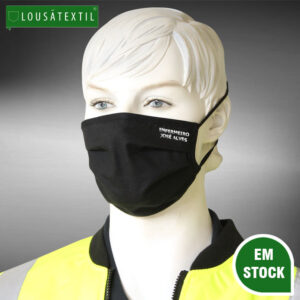 Máscaras Pretas c/ Elástico Reutilizáveis Personalizadas – Pack de duas unidades