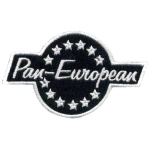Emblema de motocicleta negro europeo de estilo paneuropeo