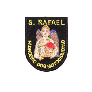 Emblema pequeno Religião São Rafael (Fundo preto)