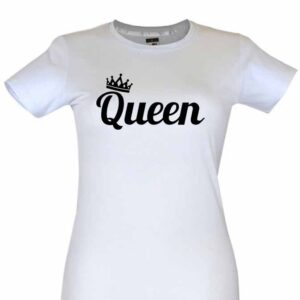 Dia dos Namorados Queen T-Shirt Branca Senhora