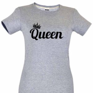 Dia dos Namorados Queen T-Shirt Cinza Senhora